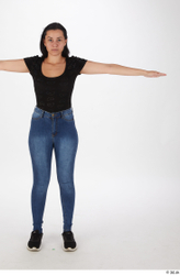 Whole Body Woman T poses Casual Slim Street photo references